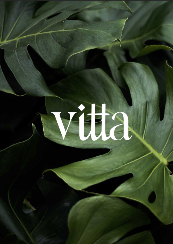 Vitta Residence — folhas monstera com logo
